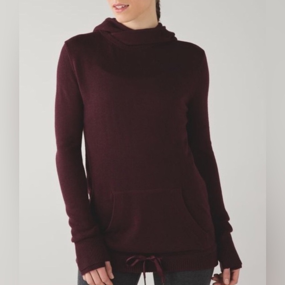 Lululemon Sweet Savasana Cashmere Blend Bordeaux Pullover Sweater | 2